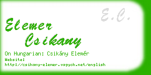 elemer csikany business card