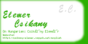 elemer csikany business card